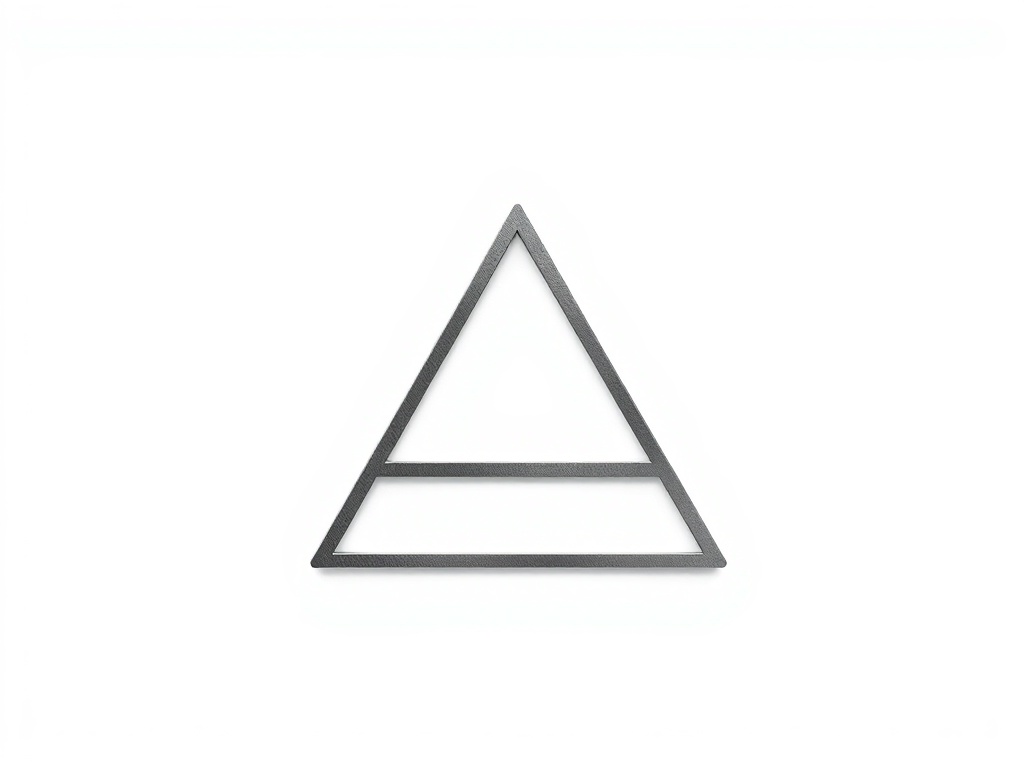 Minimalist geometric mark, clean lines, metallic texture, soft shadows, isolated on white, photorealistic, 8k.